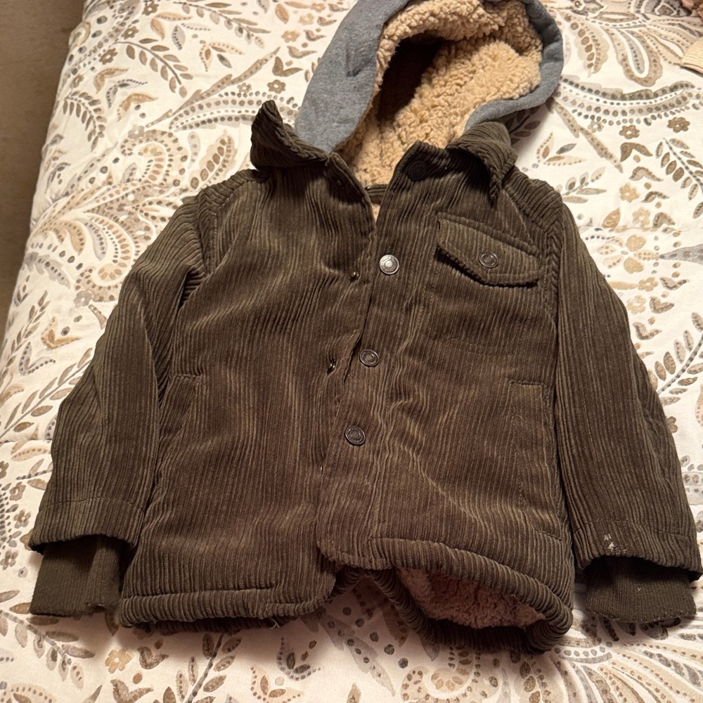 Urban Republic Brown Corduroy Jacket with Gray Hood